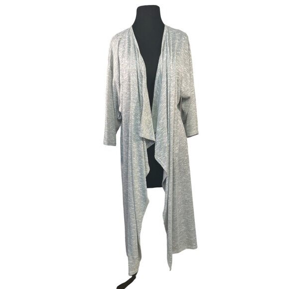 LuLaRoe Womens Long Cardigan Waterfall Open Front Lightweight Gray Sweater L - Picture 1 of 8